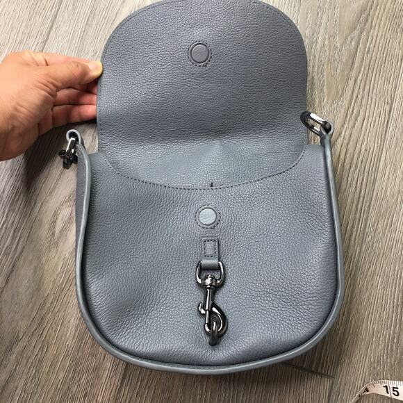 Botkier Trigger Saddle Crossbody Magnetic Flap Purse Bag Gray Adjustable Straps - Picture 7 of 10